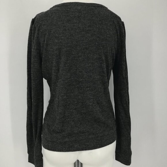 A'reve Ruffle Gray Cardigan Sweater Size M Anthro - Picture 11 of 13